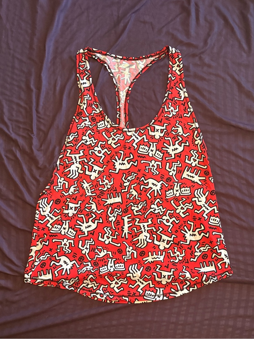 Forever 21 Keith Haring racerback tank top workout shirt Large L red